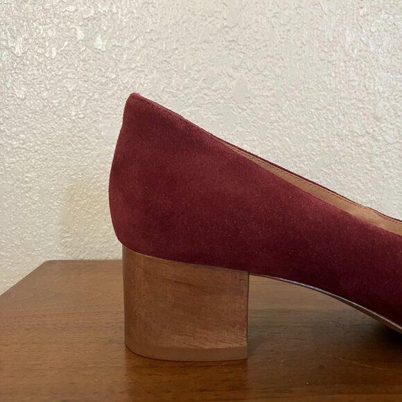 Madewell Low-Heel Pump in Suede Us Size 6.5 Dark Merlot - Picture 5 of 5